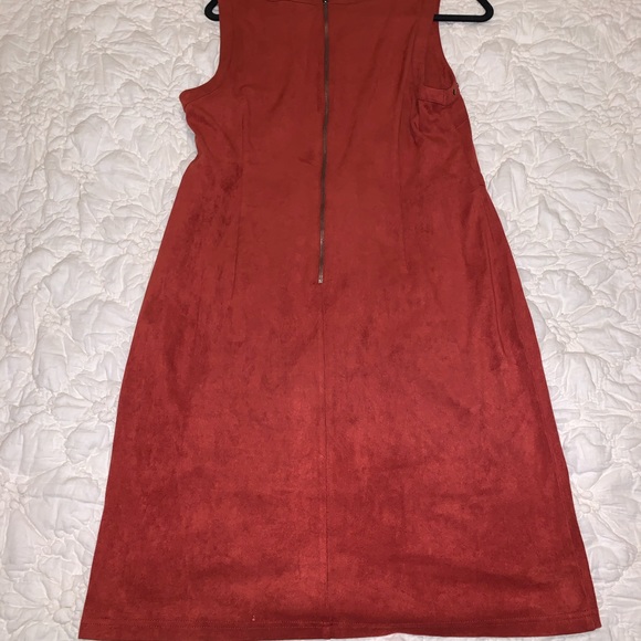 Spense Brick Faux Suede Dress Metal Detailing - Picture 4 of 9